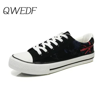 

QWEDF 2019 High quality classic men's canvas shoes autumn new flat shoes men's vulcanized shoes casual shoes Schuhe Herren Z2-22