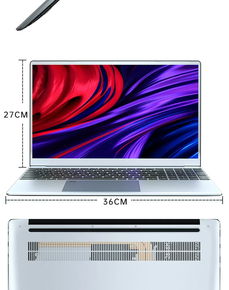 Eglobal 15.6 Inch Notebook - AMD 3150U, Ultrabook with 32GB RAM, MAX M.2 NVMe SSD, Gaming Laptops, Keyboard with Fingerprint Identification, BT4.0 Description Image.