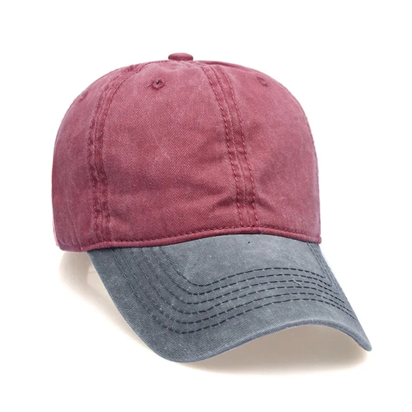 Red-Grey JNKET, модная, для отдыха, мужская, женская, бейсбольная кепка, мытая ткань, бейсбольные шапки, для спорта на открытом воздухе, Солнцезащитная шляпа, джинсовая кепка, бейсболка - Цвет: Red-Grey
