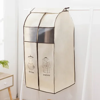 

Protector Clothes Organizer Zipper Washable Home Dustproof Cover Wardrobe Hanging Simple Thickening Storage Bag Non Woven Holder