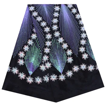 

Blue African Dry Lace Fabric Embroidered Nigerian Sequins Lace Fabric 2020 High Quality Velvet Lace Fabric For Party Dress 1802