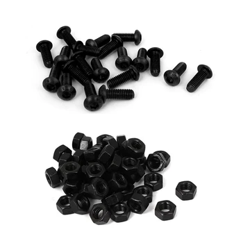 

Big deal 20 PCS M6 x 16mm Hex Socket Button Head Screws Black with M6 Carbon Steel Grade 8 Hexagon Hex Nut Black 50Pcs