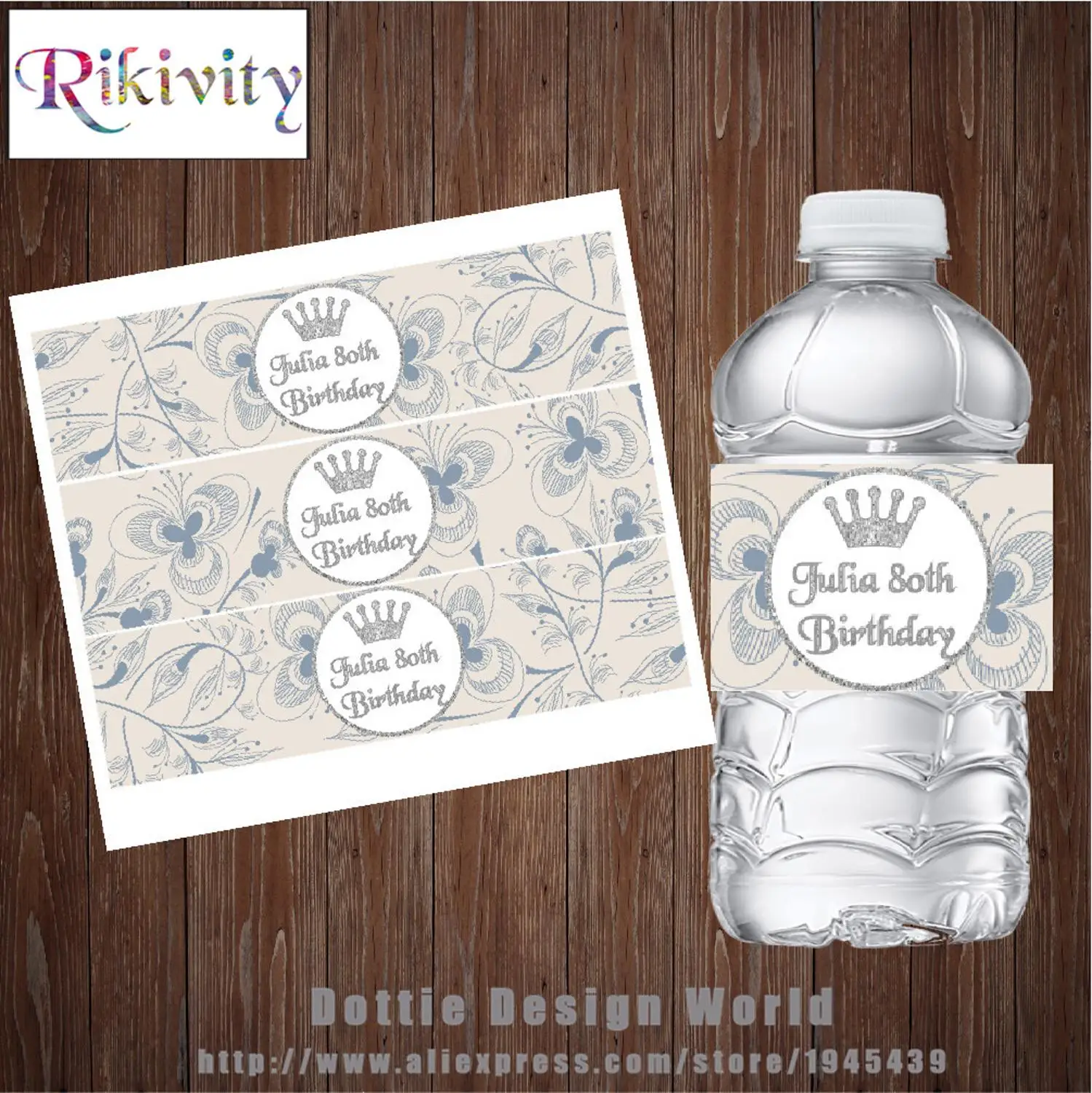 Rikivity 20 шт. персонализированные винтажные этикетки для бутылок с водой вина