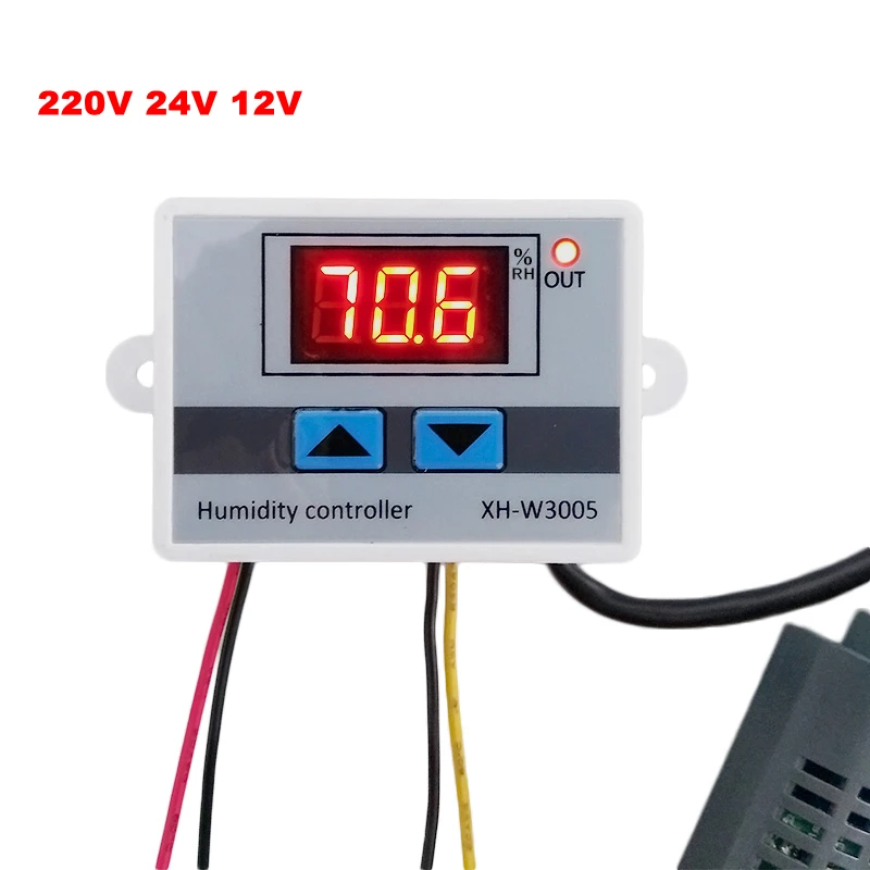 Temperature Humidity Meter Air Thermohygrometer KT3010 XH-W3005 Digital Hygrostat Humidity Controller Humidity Control Switch Hygrometer 0%~99%RH with Sensor
