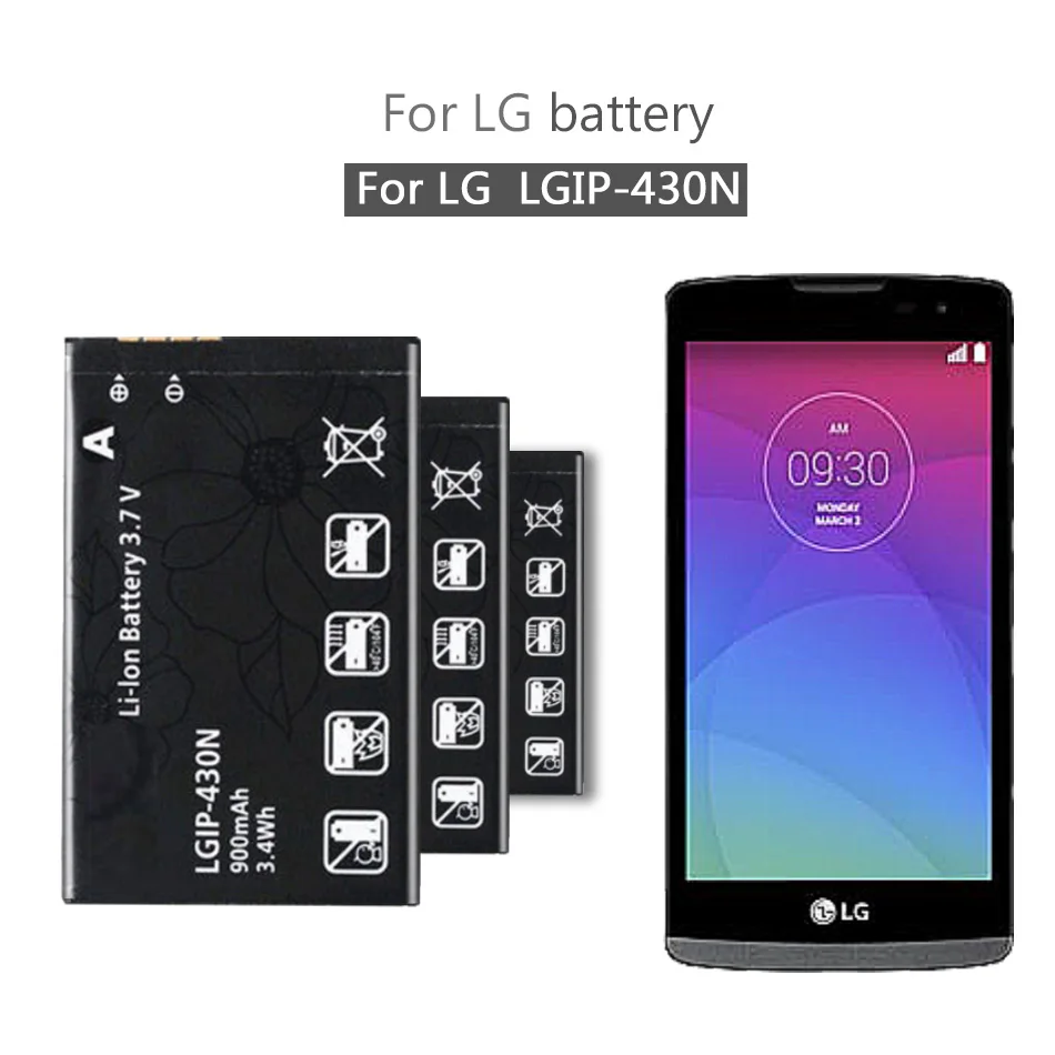 Сменный аккумулятор LGIP-430N 900 мА · ч для LG Cookie Fresh GS290 GW300 LX290 LX370 LGIP MT375 GM360 430N |