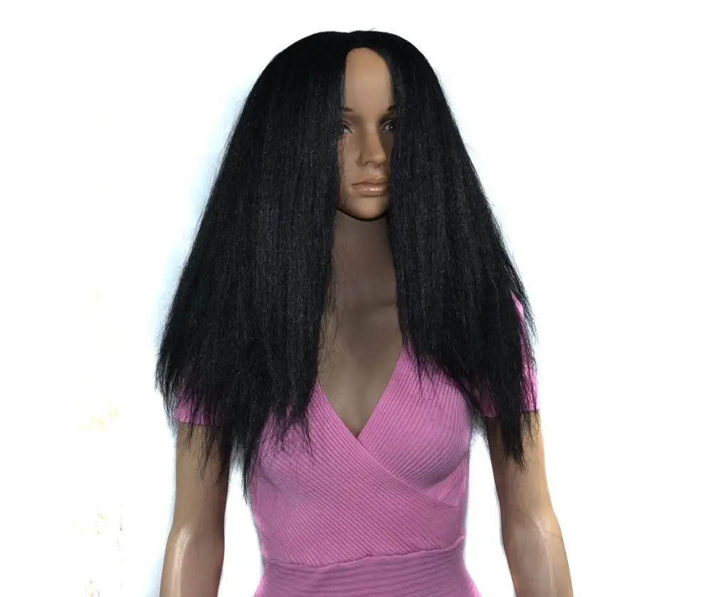 Synthetic Wig Kinky Straight Wig Brazilian Wig Yaki 150% Density Afro Synthetic Wigs For Black Women