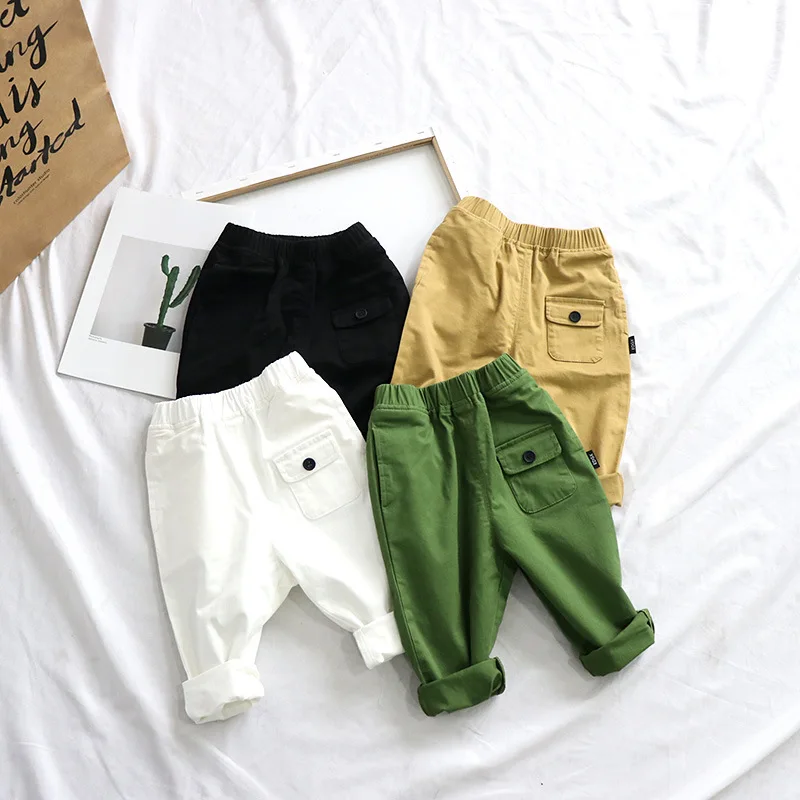 Spring Childrenswear Men And Women Children Casual Pants Children Korean-style Loose-Fit Shuttle Needle Washing Water Skinn