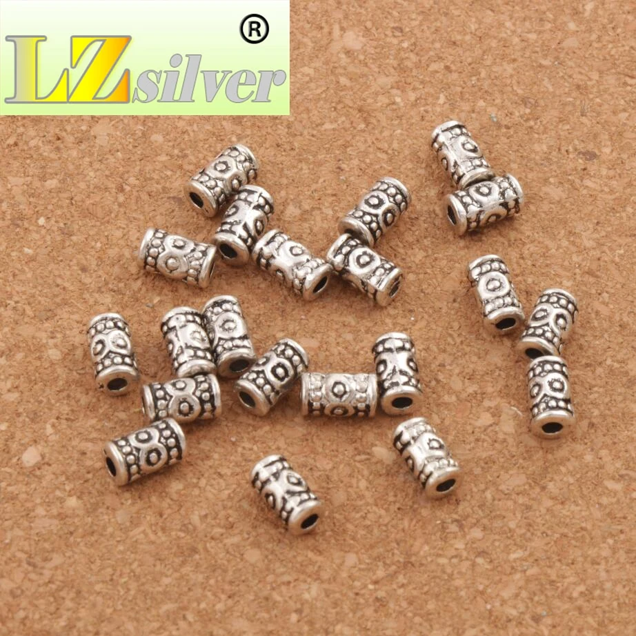 Circle Dots Curved Tube Beads 8.8x4.9mm 300PCS Zinc Alloy Spacers Jewelry Findings L720