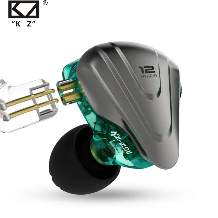 KZ ZSX Terminator Metal In Ear Earphones 12 Units Hybrid 5BA 1DD HIFI Bass Earbuds Headphones Noise Cancelling Headset Monitor
