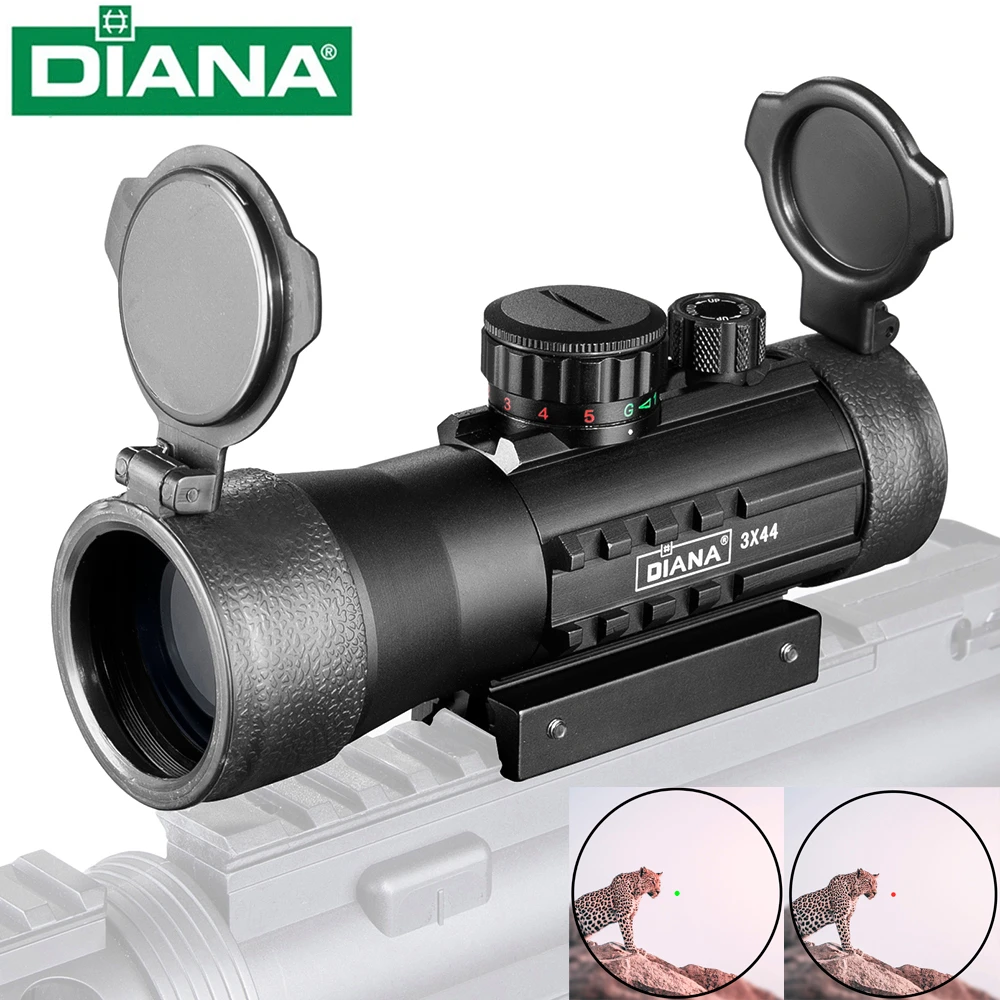 Тактический Оптический прицел DIANA3x44green с красной точкой для винтовки 11/20 мм Picadini