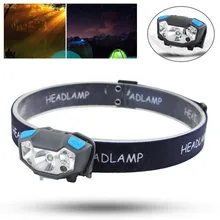 

ABS Black XPE LED Headlamp Rechargeable Waterproof Head Lamp Headlight Flashlight Torch Long-range Headlight Outdoor Tools
