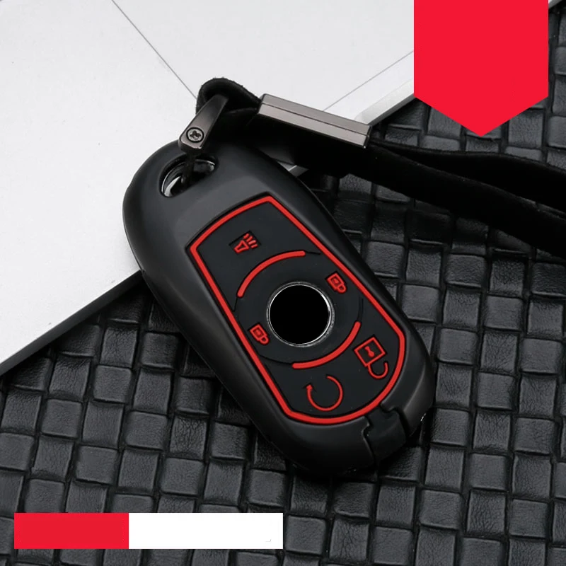 Цинковый сплав+ силикагель чехол для ключа автомобиля Buick Verano Excelle gl6 Verano sedan OPEL Astra ENCORE ENVISION лакросс - Название цвета: I-black red