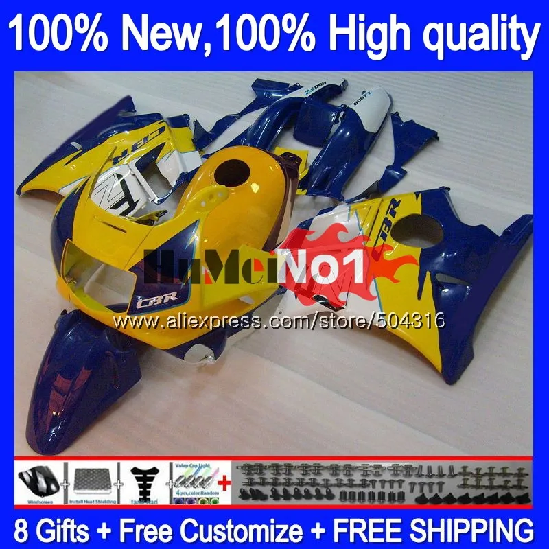 No. 1 Корпус+ майка для HONDA CBR600FS CBR 600F3 600 F3 CC 97-98 3MC. 78 комплект из желтых CBR600 F3 FS 600CC CBR600F3 97 98 1997 1998 обтекатели - Цвет: No. 1