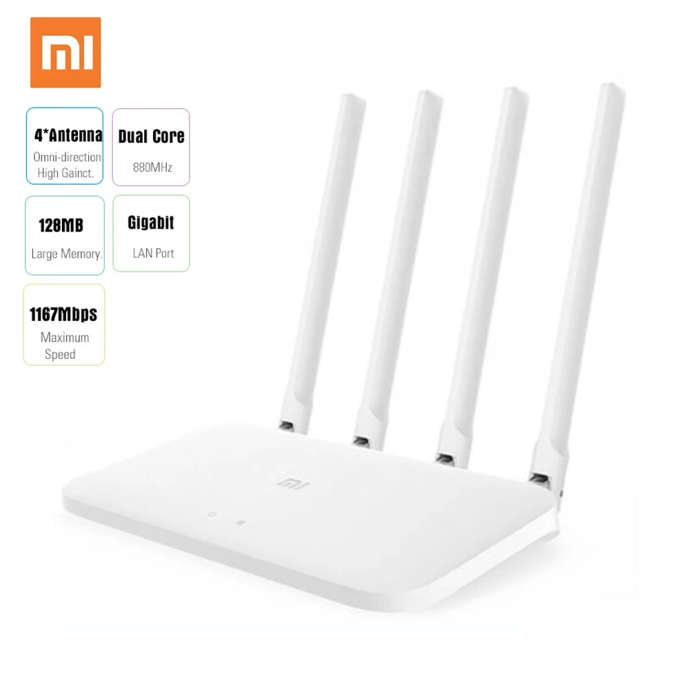 Xiaomi Mi 4A wifi роутер 2 4 ГГц + 5 Двухдиапазонная антенна с 1000 м Wan Lan портом AC1200M умный