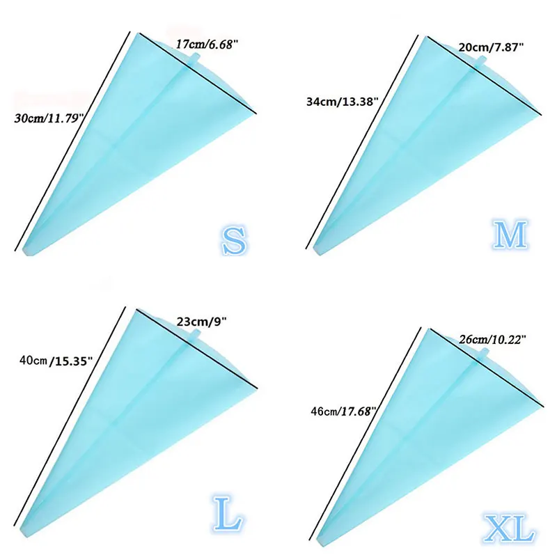 

S/M/L/XL Size Silicone Reusable Superflex Icing TPU Piping Cream Pastry Bag Cake Decorating Tool Baking Tools