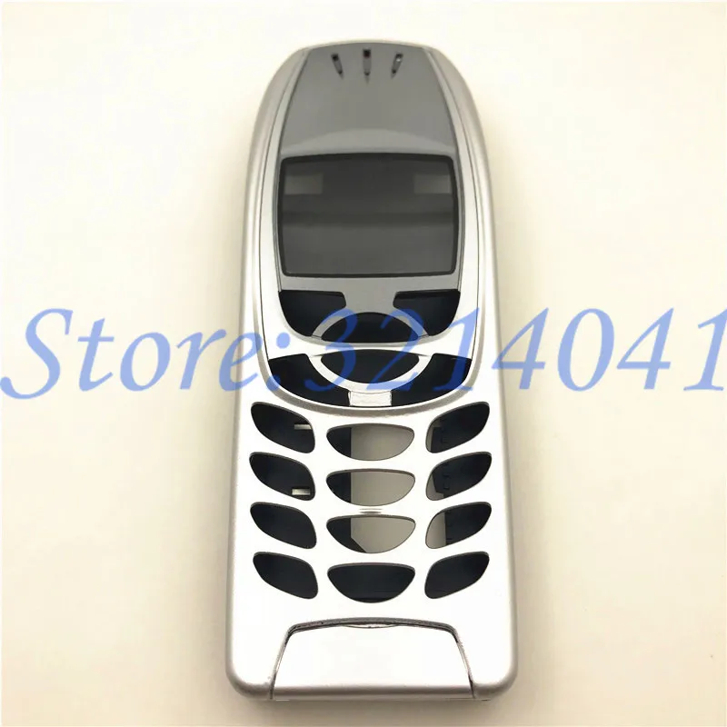 10 шт. для Nokia 6310 чехол Корпус 6310i батарея Дверь средняя рамка Передняя рамка Замена части не телефонная клавиатура+ логотип - Цвет: Silver