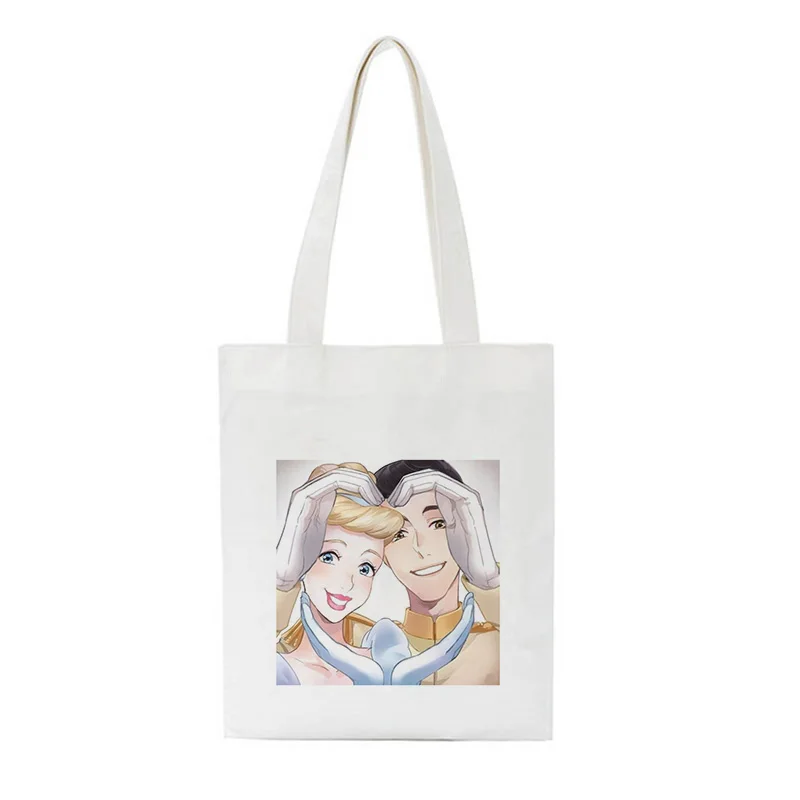 New Fashion Trend Beauty With Wild Beast Beauty Love Print Shoulder Canvas Bags Harajuku Casual Large Capacity Handbag Women Bag
