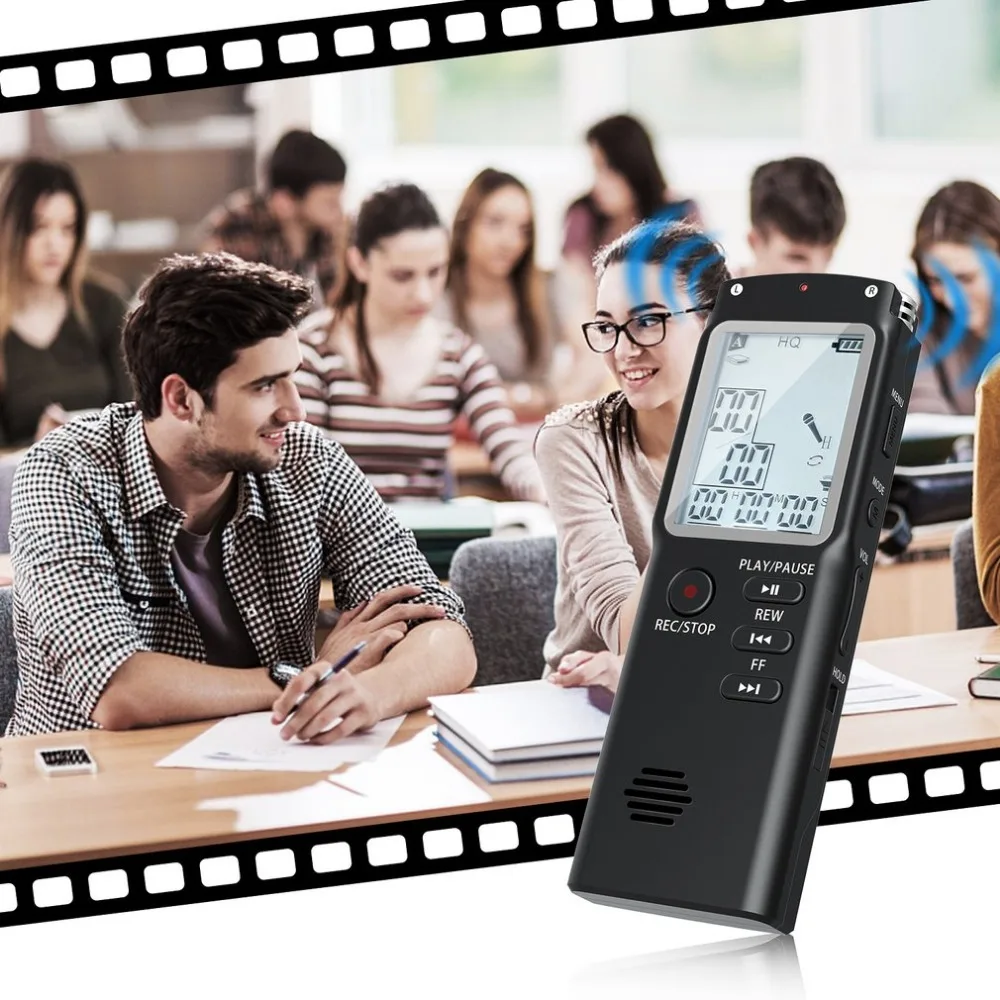 Dictaphone 8GB Digital Voice Sound Recorder Hidden Sound Recorder USB Dual Microphone Sound Recording Noise Reduction