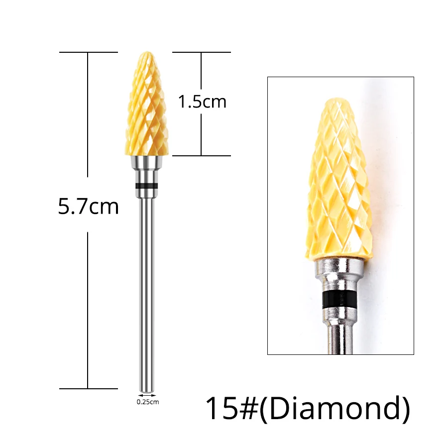 Alileader карбид вольфрама фреза для ногтей сверла для электрической дрели керамический фреза инструмент для ногтей - Цвет: 15