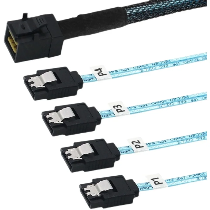 MiniSAS HD SFF-8643 to 4SATA кабель для передачи данных жесткого диска с прямой головкой 12G