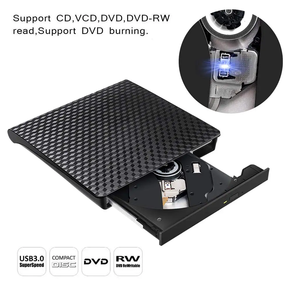 Внешний CD DVD привод Оптический DVD/Burner горелка Писатель плеер Тип C и USB 3,0 Поддержка MacBook/iMac/ноутбук/Рабочий стол с Windows