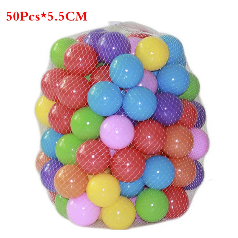 50/100 шт Экологичные красочные мячи, мягкие пластиковые шарики для бассейна, океанские волнистые шарики, игрушки для плавания для детей, малышей - Цвет: 50pcs 5.5cm