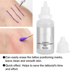 15ml/Bottle Tattoo Mark Removal Lotion Professional Semi-permanent Tattoo Makeup Pigment Ink Marking Site Wipe Cleaning Liquid
