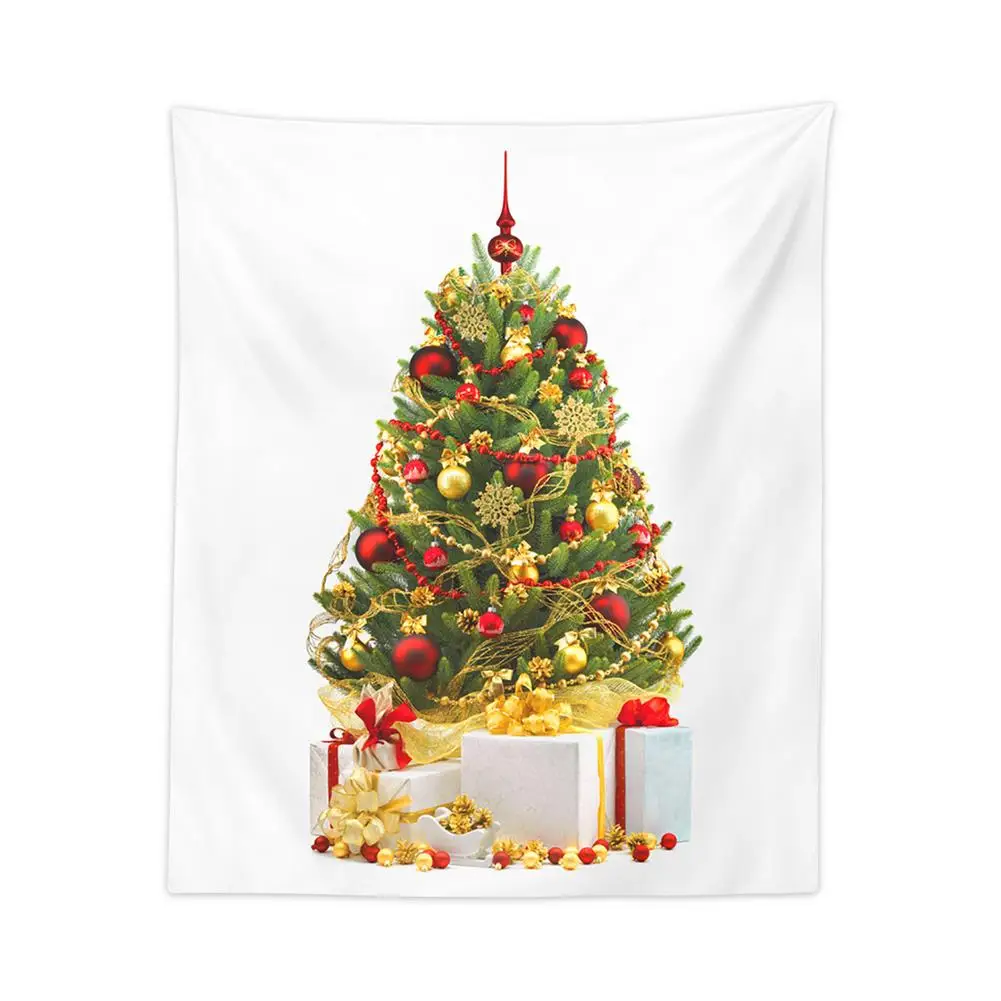 

Rectangular Christmas Tree Peach Skin Tapestry Mural Christmas Decoration Tapestry Exquisite Hanging Blanket Curtain Decor