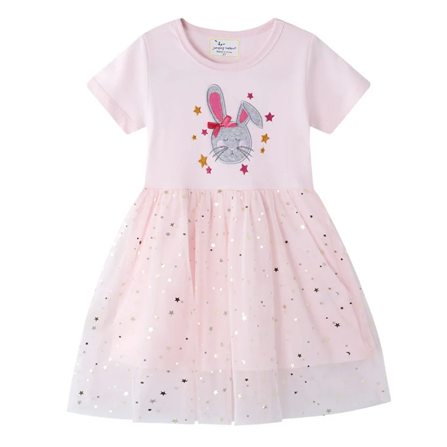 Lovey Rabbit New Girls Princess Tutu Dresses for Summer Clothes Soft Children Cotton Dress Toddler Glittery Party Dress (1)