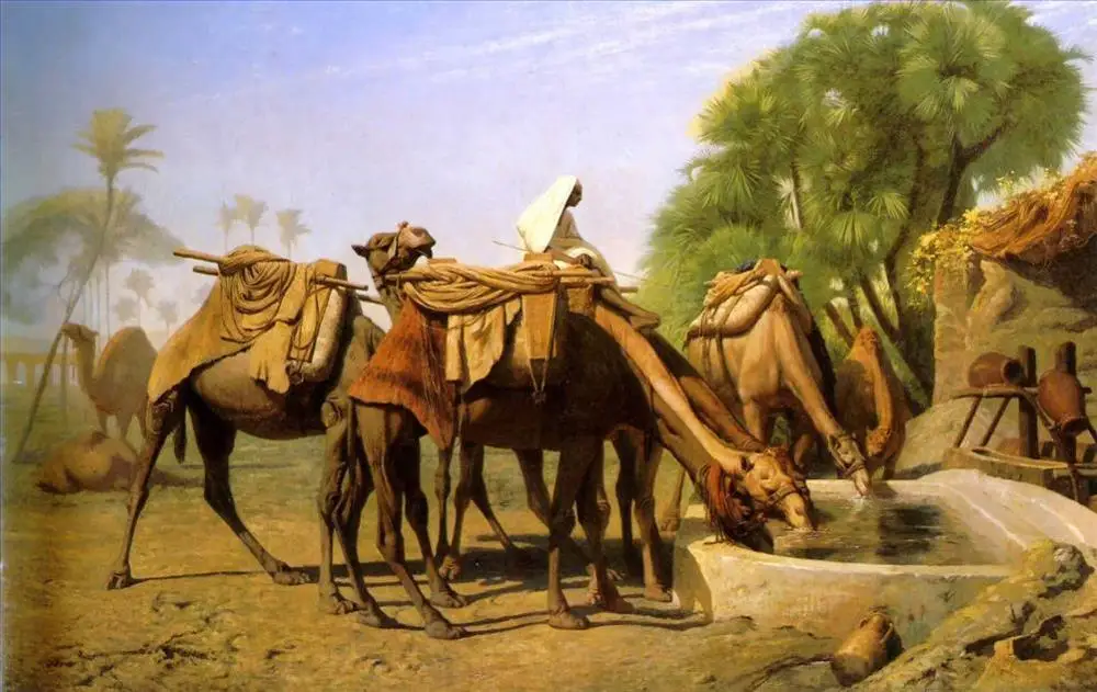 Camels 11 ручная роспись, картины учительницы колледжа-кайренский конский дилер арабский Жан-Леон Жером-картина маслом на холсте - Цвет: Camels