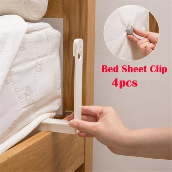 

4pcs/set Plastic Bed Sheet Holder Clips Bed Sheet Belt Fastener Mattress Non-slip Quilt Bed Sheet Cover Angle Fixed Buckles