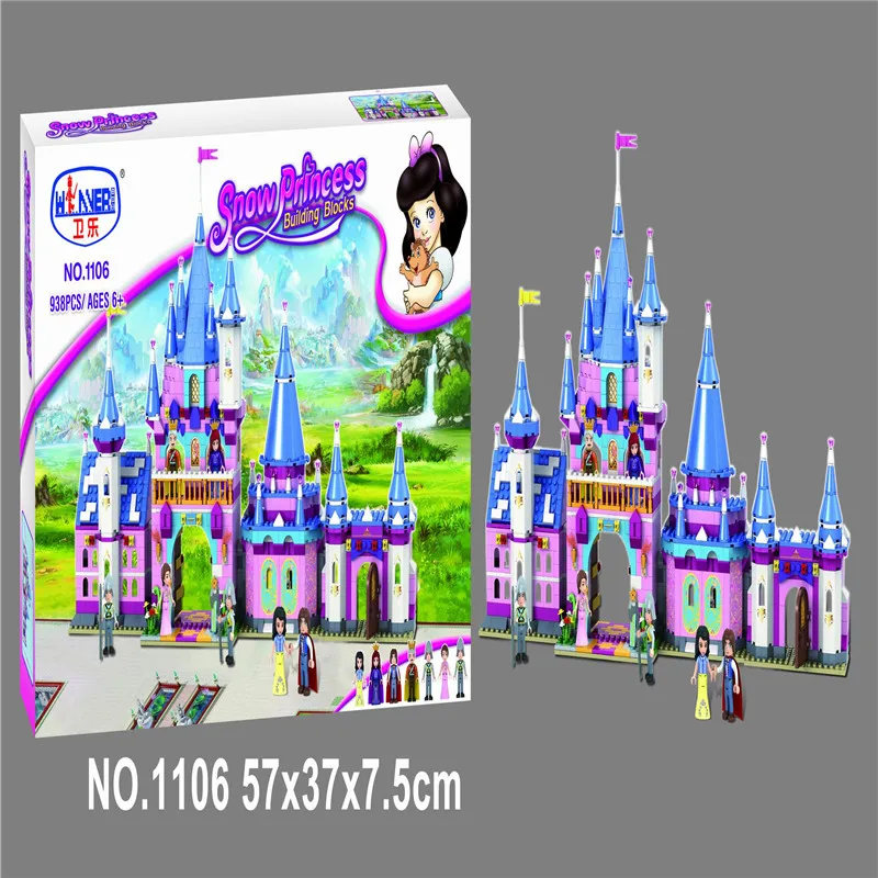 

DIY 900PCS Assembly Building Blocks for Legoings 5006 Girl Dream's Snow White Series Castle Blocks Educational Toy for Children