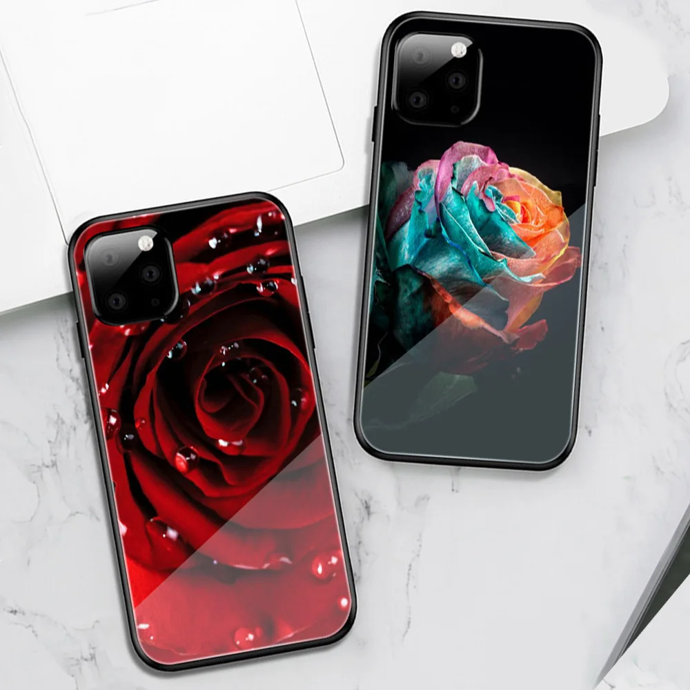 Чехол ciciber для телефона с цветами розы iPhone 7 8 6 6S Plus задняя крышка из закаленного