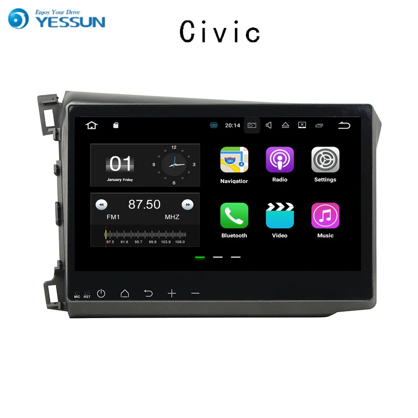 YESSUN For Honda Civic 2012~2014 Car Navigation GPS Android HD Touch Screen Audio Video Radio Stereo Multimedia Player No CD DVD |