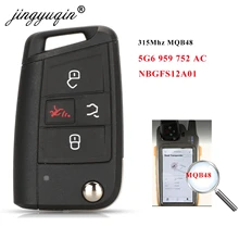 jingyuqin 315Mhz MQB48 Flip Remote Car Key 4BTN for Volkswagen VW Teramont Tiguan Atlas Jetta Golf GTI NBGFS12A01 5G6 959 752 AC