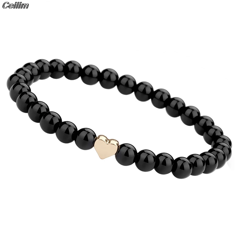 Initial Letter MAMA Black Beads Bracelet MOM Beaded Bangles For Women 2021 Mother's Day Gifts Bracelets Fashion Family Jewelry