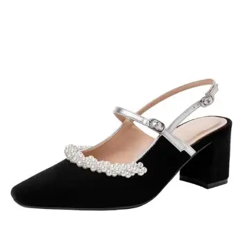 

Square Toe stitching And Weaving Sandals Women Zapatillas Mujer Mature Chaussures Femme Novelty Fashion Shoes Mixed Color