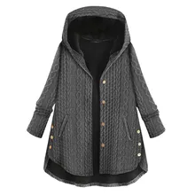 Женское модное пальто размера плюс, повседневное пальто на пуговицах с карманами, длинное пальто на пуговицах с длинным рукавом, верхняя одежда высокого качества, Женская куртка
