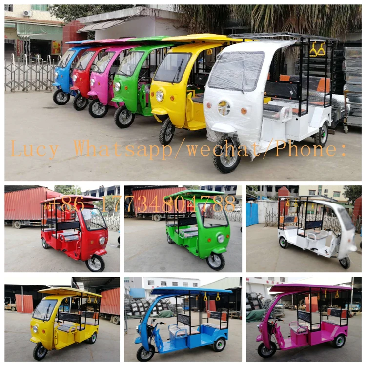 Цена по прейскуранту завода 6-7 человек электрическая рикша тук пассанджер трехколесный велосипед с солнечной панелью