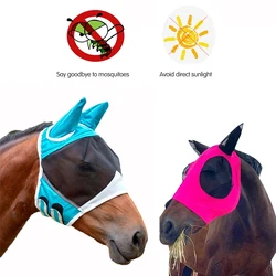 1PC Fly Horse Mask Anti-Mosquito Breathable Mesh Horse Riding Professional Safe Horse Wear Decoration Equestrian Supplies