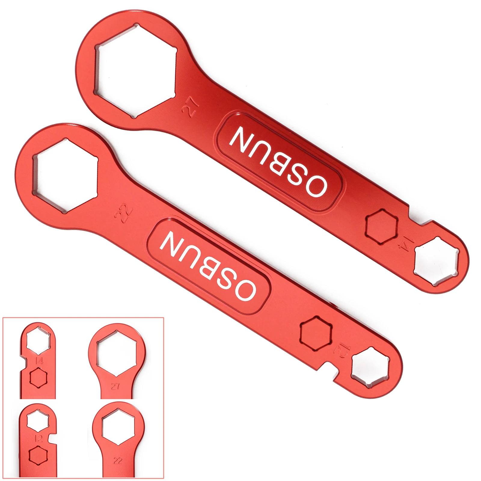 Tool Wrench Repair Motorbike Size 12 14 22 27 Motorbike Tools Red Color CNC Aluminum versatile tool for motorcycle wheels durable carbon steel construction fits 6 different sizes motorbike repair