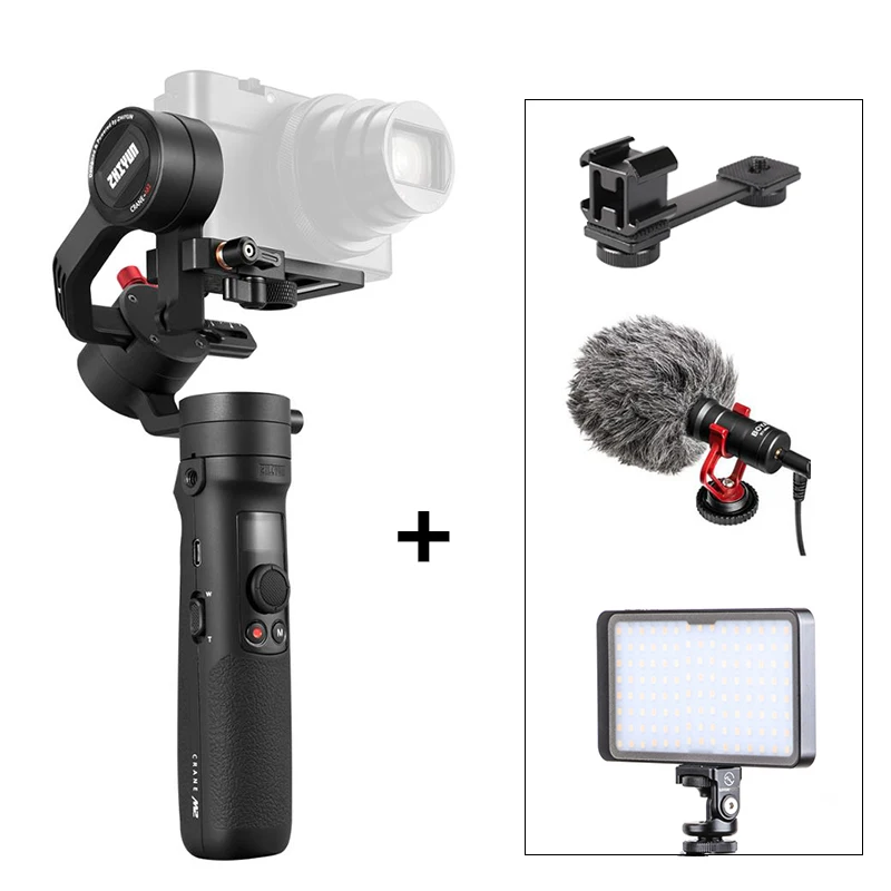 Набор 4 ZHIYUN Crane M2 ручной шарнирный стабилизатор для камеры GoPro 3-axis Портативный все в монолитный переносной карданный стабилизатор для смартфонов беззеркальных действий компактных камер - Комплект: Набор 4