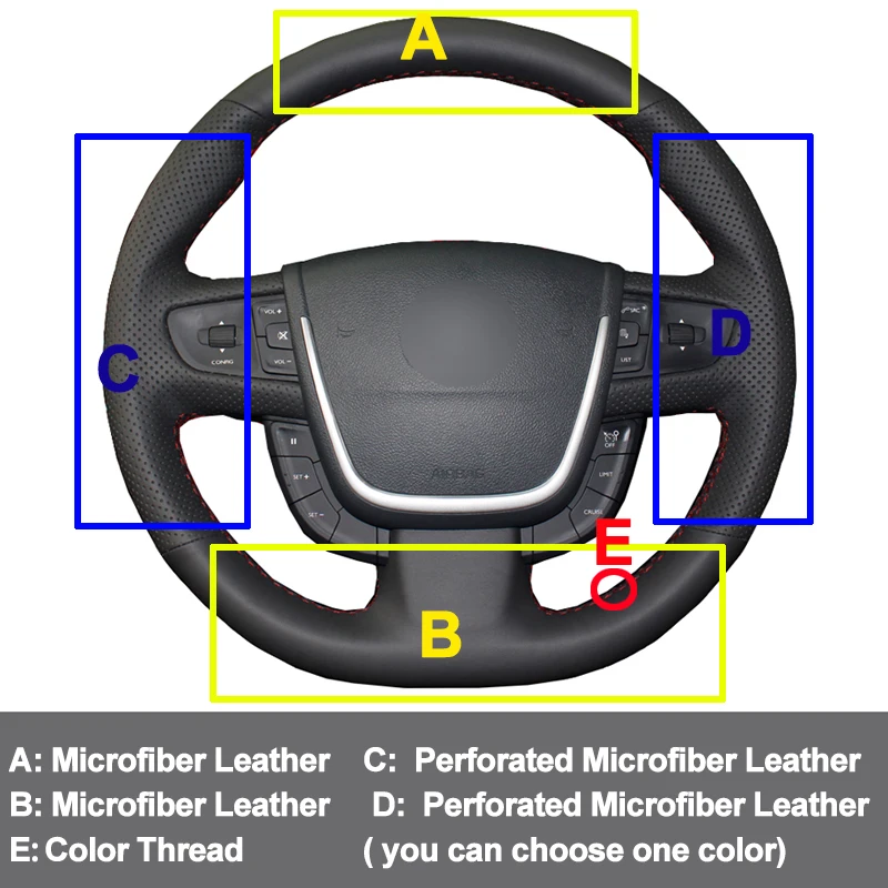 Авто рулевое колесо Крышка для peugeot 508 2011- 508 SW 2011- принципиально Stuurhoes 2012 2013