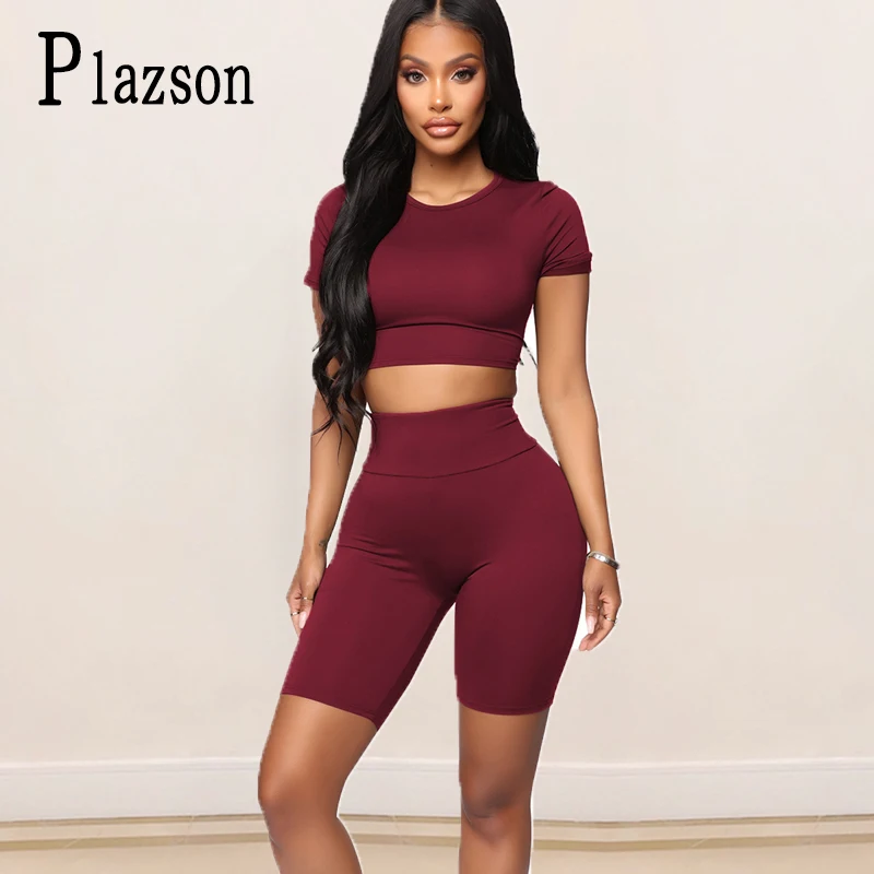 red two piece set shorts