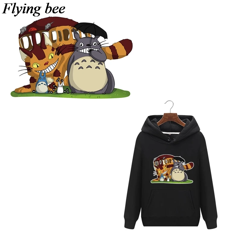 Flyingbee Милый Мой сосед Тоторо патч для одежды наклейка для детей мальчик девочка DIY патчи Футболка теплопередача Винил X0662