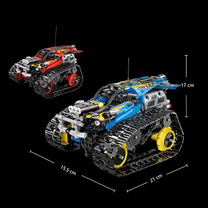 Technic автомобиль RC Гусеничный трюк гонщик строительные блоки приложение пульт дистанционного управления автомобиля кирпичи игрушки подарки для детей мальчиков Игрушки на открытом воздухе