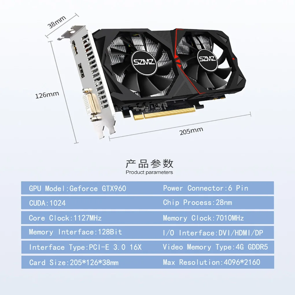 graphics card for pc GTX960 4G Graphic Card GDDR5 128bit Computer Gaming Video Card HD Desktop Computer Graphic Card 1127MHz GPU Core Frequency gpu pc