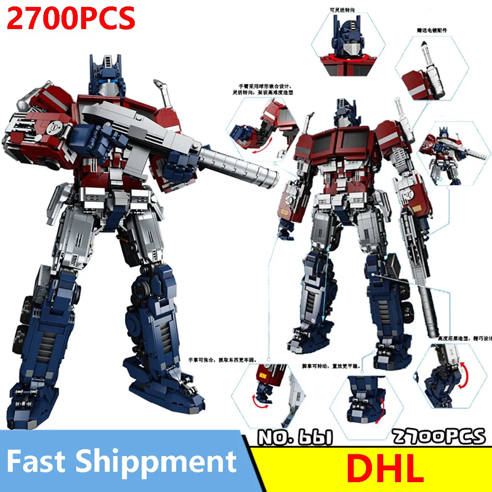 

MOC 2700PCS Transformation Super Technic Robot Fit Lepining Optimus Deformation Prime Heroes Building Block Brick Model Toy Gift
