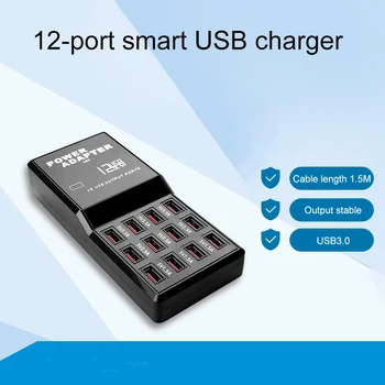 

60W 12 Ports USB Hub QC 3.0 Multi Port USB Charger Hub Charging Station Dock for IPhone Ipad Pro Samsung Phone Charger Dock