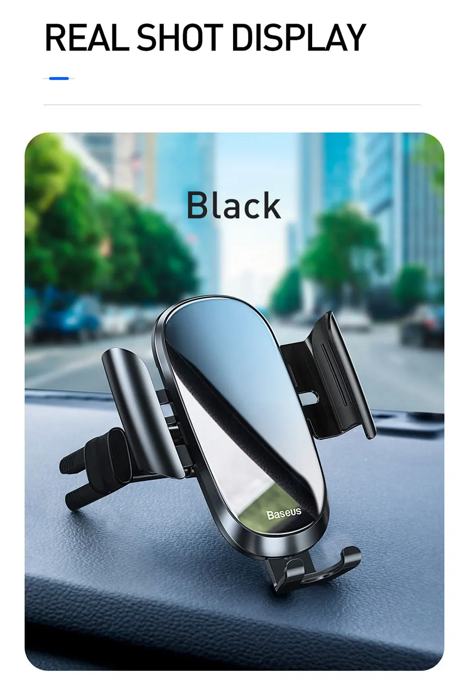 Автомобильный держатель для телефона Baseus для iPhone XR круглое вентиляционное отверстие с креплением на гравитационный держатель для мобильного телефона с зажимом Подставка для сотового телефона для samsung